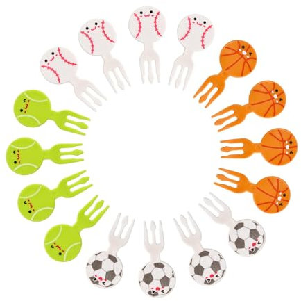 16 tenedores de frutas de dibujos animados, de plástico, mini tenedores para niños, tenedores de frutas, tenedores de frutas para niños, para postres, frutas, accesorios de fiesta, decoración, tartas,