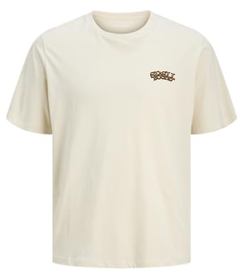 JACK & JONES Jjkoji tee SS Crew Neck, Blanco Envejecido., M