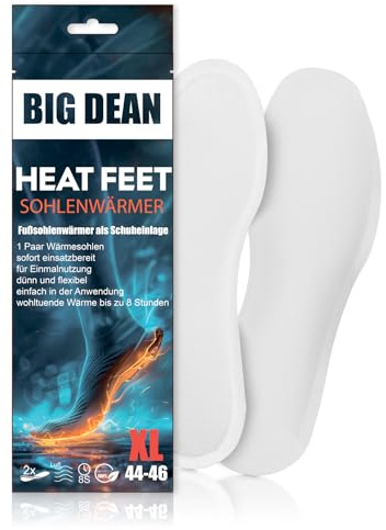 BigDean Lot de 25 paires de chauffe-pieds - Semelles chauffantes pour pointures 44-46 - 8 h de chaleur