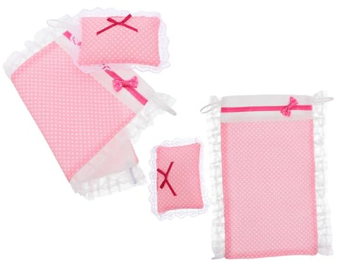 TOYANDONA 2sets Miniature Dollhouse Bedding Set Doll Crib Bedding Pillow Blanket for Dollhouse Furniture Set for Playtime