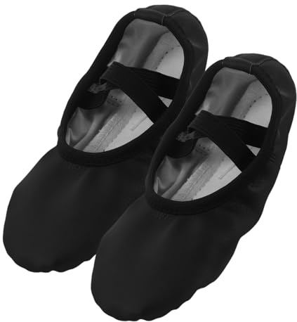 PENIKOKO PU Balletskor med Sula och Elastiska Band Andningsbara Dansskor för Kvinnor och Flickor för Balett Yoga och Scenframträdanden