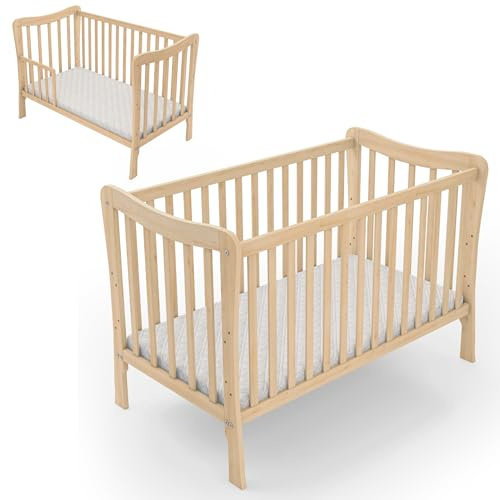Generisch Lit bébé en Bois Sasha 120x60 – en Bois Massif Naturel (sans Matelas)
