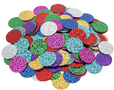 400pcs 30mm Large Sequins for Crafts - Flat Sequin with Holes for Sewing & Gluing - Bulk Mixed Color Sequins for Crafts Kids, DIY Art, Jewelry Making
