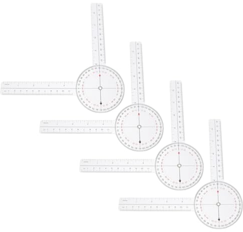 NUSITOU Strumento Righello Angolare Goniometro 4 Pezzi Righello Multifunzionale per Misurazioni Precise in Casa e Laboratorio