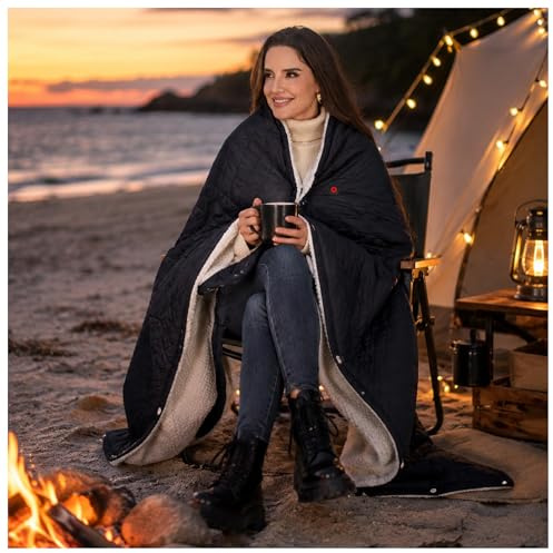 Kintiwe Chaleco Calefactable, Chaleco Calentador para Mujer con Bateria 12000mAh, USB Chaleco Termico con 3 Temperatura Ajustables, Ideal para Camping Senderismo Esquí Pesca