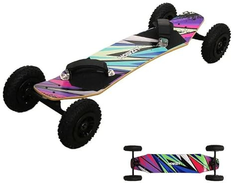 Howzit PeakFlow Mountainboard Tout-Terrain - Plateau 96cm en Bois de Bouleau 9 Plis - Trucks Type Skate 36cm & Roues Gonflables 8 Pouces - Fixations Ajustables Velcro - Idéal Freeride & Kite-Skate