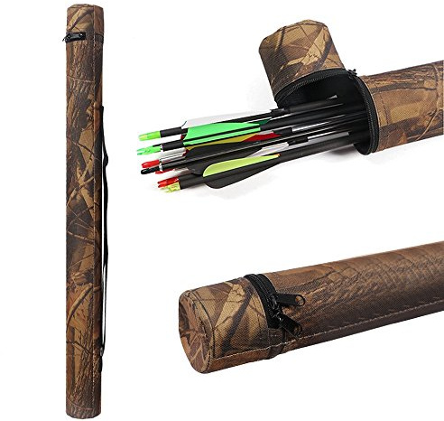 Huntingdoor Archery Arrow Quiver Camouflage Tube Back Case with Adjustable Shoulder Strap
