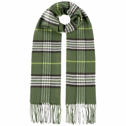 Lipodo Karo Cashmink Winterschal Damen Herren Karoschal Hautfreundlicher Fransenschal Made in Germany Herbst Winter Oliv