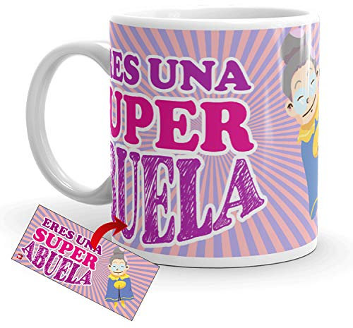 Kembilove Taza abuela – Taza personalizada abuela – Taza te abuela graciosa – Regalos originales para abuelas – Regalos graciosos Eres una super abuela – Tazas originales para regalar