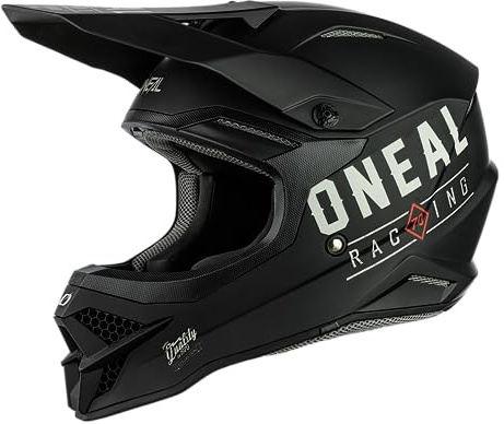 O'NEAL | Motocross-Helm | MX Enduro | ABS-Schale, Lüftungsöffnungen für optimale Belüftung & Kühlung | 3SRS Helmet Dirt V.22 | Erwachsene | Schwarz Grau | Größe S