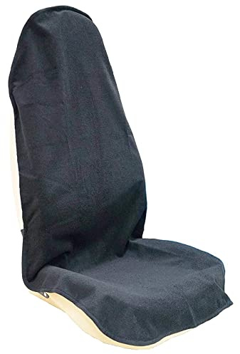 LoyaGour Car Seat Cover Protector Front Seats,for Gym Workout,Running,Swimming,Beach and Hiking,Waterproof Sweat Towel Bucket Seat Covers for Cars SUV Trucks (Black, 1Pcs)