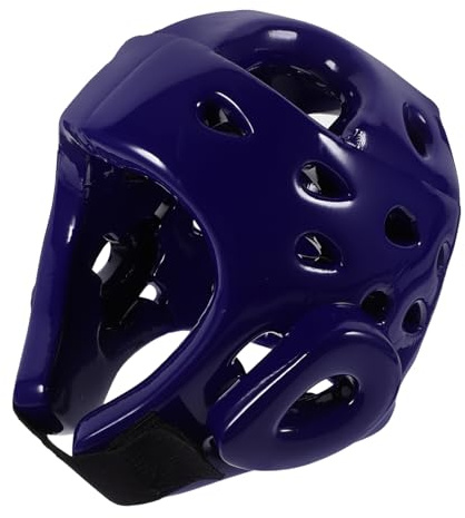 Kisangel Kids Taekwondo Headgear EVA Sparring Helmet, Lightweight Air-Vented Open Face Head Shield with Elastic Chin Strap for Kickboxing Point Sparring