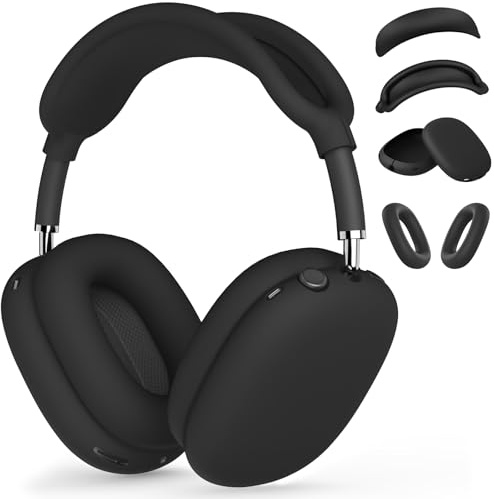 Silicone Case Cover for AirPods Max 2/1, Ear Pad Case Cover/Ear Cups Cover/Headband Cover for AirPods Max 2&1 (2026/2024/2020) (USB-C/Lightning), Accessories for Apple AirPods Max 2 Headphones, Black