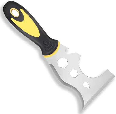 13-in-1 Scraper Tool, Stainless Steel Painters Tool, Professional Multi Paint Stripper Tool Includes Paint Roller, Straight Scraper, Curved Scraper and More