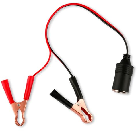 Thyonta Cargador de coche hembra con clip de batería para encendedor de cigarrillos con pinzas de cocodrilo para accesorios de coche, herramientas de reparación