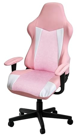 Tufkiss Rivestimento Per Sedia Da Gioco 4 Pezzi, Copertura Per Sedia Da Gaming Braccioli Schienale Della Sedia Da Ufficio Coprisedia Da Gaming Elasticizzata, (Nessuna Sedia) (pink)