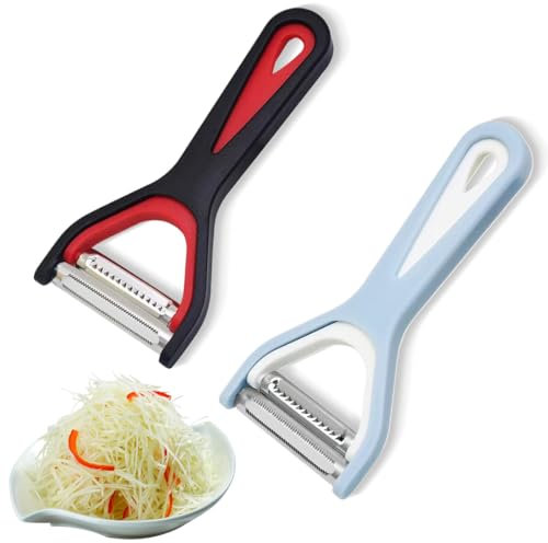 2 pezzi Pela Verdure Professionale, Pelapatate 2 in 1, Acciaio Inox Peeler di Frutta,Pelapatate in Acciaio Inox, Pelapatate Professionale,Multifunzione Pela Verdure,Professionale Sbuccia