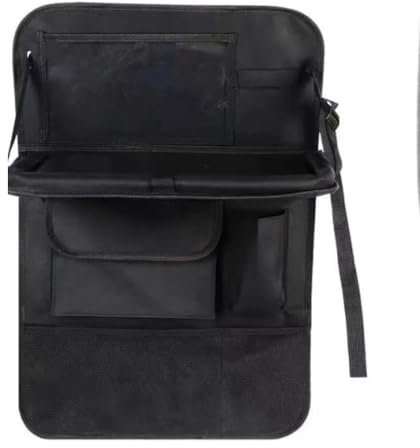 Naisfei Organizer per seggiolino auto, con tavolo pieghevole, grande protezione per lo schienale dell'auto, impermeabile, resistente all'usura, universale (nero)