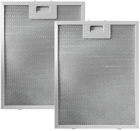 Filtro de campana extractora – Filtros para campana de cocina | 2 filtros de campana extractora | Filtro de grasa de malla de aluminio de 5 capas | Malla de repuesto para de escape del hogar