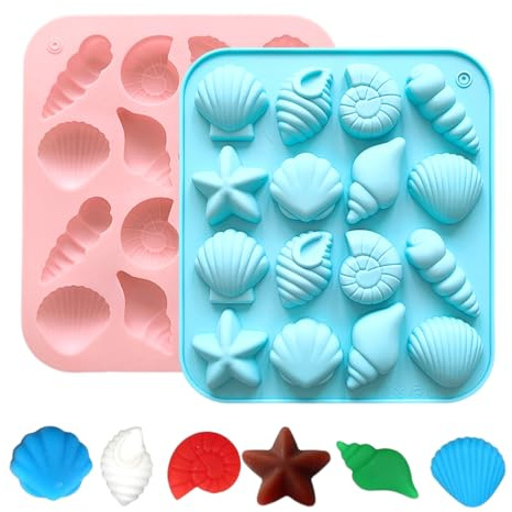 EIHI 2 Pièces moule silicone bougie, Moule silicone patisserie pour fêtes de sirènes et thèmes sous-marins