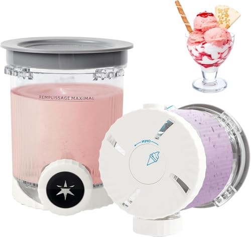 BigKing 2 stycken behållare för Ninja Creami Swirl Pints och lock, isbehållare kompatibel NC700 NC701-serien Ninja Creami Swirl Pints, BPA-fri och diskmaskinssäker