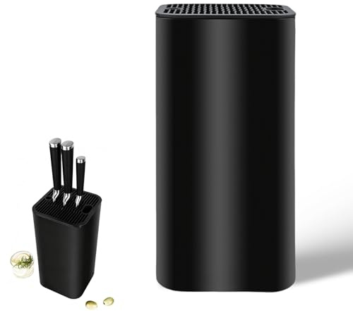 Universal Knife Block, Detachable Square Knife Storage Holder (Knives Not Included) - Black Kitchen Knife Stand​