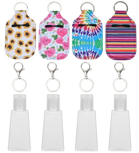 SOIMISS Neoprene Lotion Bottle Holders with Trapezoidal Bottles and Lobster Clasps Portable Hand Sanitiser Covers for Travel Daily Toiletries gift for for for for for for for Women and Students