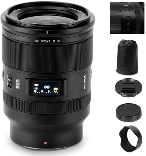 VILTROX 35mm F1.2 Lab con Montura Z para Nikon Z de Formato Completo cámaras, Objetivo Fijo con Enfoque automático para Nikon con Montura Z Z30 Z50 Z50II ZFC Z5 Z5ll Z6 Z6II Z6IlI Z7 Z7lI Z8 Z9 ZF ZR