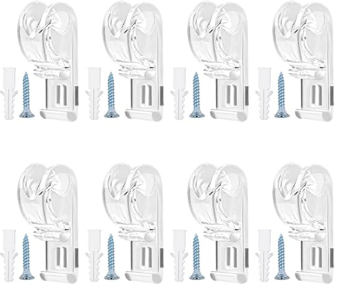 Clip di sicurezza per tende, 8 guide per tende da finestra con ganci a P, fermo per catena di sicurezza trasparente, ganci di fissaggio per passante per , clip per catena per casa e ufficio