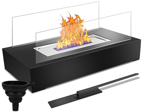 Dreamhigh® Chimenea de bioetanol, chimenea de mesa interior, fuego de mesa para interior y exterior, chimenea portátil de bioetanol, tiempo de combustión infinito