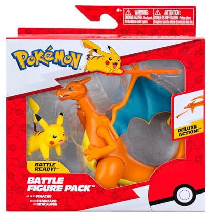 Pokémon Paquete de 2 Figuras de acción Incluye Las Figuras de acción de 11 cm Charizard y Pikachu de 5 cm