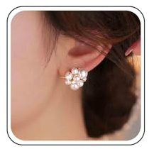 Yheakne Vintage Cluster Pearl Stud Earrings Gold Cz Pearl Earrings Crystal Pearl Cluster Earrings Multi Pearl Bead Earrings Jewelry for Women