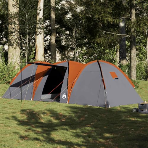 Genérico Tienda Familiar con cúpula Impermeable 8 Personas Gris Naranja, Tiendas de campaña Gris,4009430