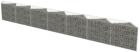 Gabion - Cesta de alambre de pared, acero galvanizado, cesta de piedra para uso en paisajismo y jardín, estructura duradera de gaviones para aplicaciones al aire libre