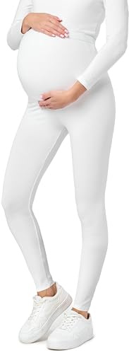 Be Mammy Dams Moderskap Leggings Tights BE20-230 (Vit, XXL)