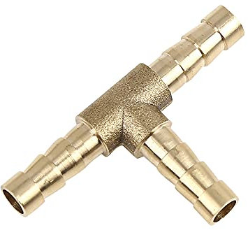 sourcing map Conector De 3 Vías En Forma De T Adaptador De Púa De Manguera De Latón 6mm para Tubo