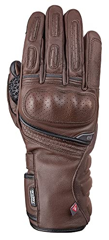 Oxford Hamilton - Guantes de Cuero para Motocicleta, para Hombre, Color marrón, Talla S