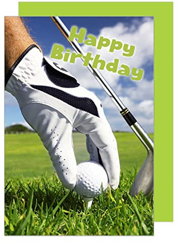 Edition Seidel Premium Geburtstagskarte mit Umschlag. Glückwunschkarte Billet Happy Birthday Grusskarte Mann Frau Golf (G3401 SW023)