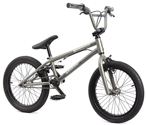 KHEbikes BMX Fahrrad Arsenic, 18 Zoll, patentierter Affix 360° Rotor, anthrazit grau, für Kinder und Jugendliche, leichtes Gewicht nur -10,1kg!