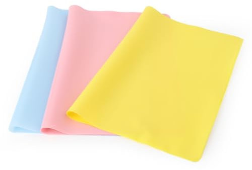 3 Stück Bastelunterlage Kinder 40x30cm Silikonmatte Basteln Silikonmatte Bastelunterlage Silikon Unterlage Bastelmatte Antihafte Knetunterlage für Gießharz Bastelarbeiten Handwerk DIY
