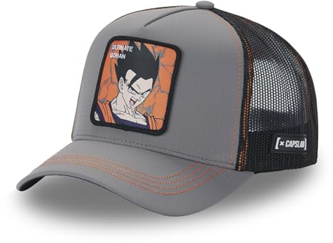 Capslab Son Gohan Dragon Ball Z Ripstop Rose Gris Casquette de Camionneur Réglable