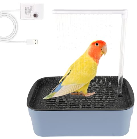 Automatic Bird Bath for Cage Indoor Parrot Bath with Shower Water Circulated Controller Bird Cage Accessory for Parakeets Cockatiel African Grey Lovebird