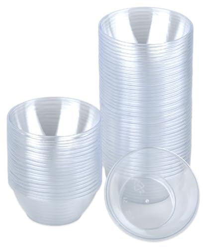 ZOGPLG 60PCS Bols à Dessert Verrine Plastique,180ml Gobelets à Dessert Ronds En Plastique Coupe Apéritif Parfait Clair Bol De Service Réutilisable Pour Mousse Pouding Dessert Fête Noël Party