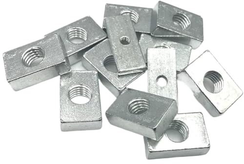 Tuercas de seguridad, tuercas métricas, tuercas de acero Tuerca de acero al carbono 10 piezas Tuerca cuadrada M10 Tuercas rectangulares Accesorio de perfil de aluminio Bloque deslizante Tuerca avellan