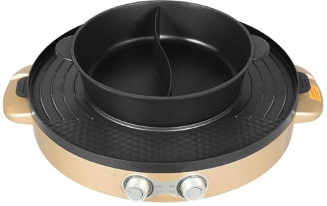 Food Party Electric Hot Pot und grill Elektrisch Hotpot Topf 220V 2200W Elektrogrill 2 in 1, mit Abnehmbar Kochplatte Indoor Korean BBQ Thai Barbecue Fondue Raclette