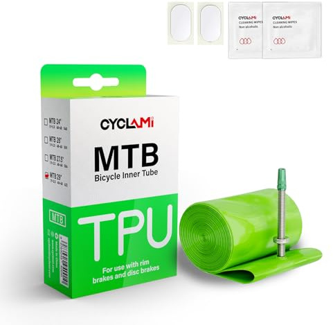 CYCLAMI MTB Camera d'Aria TPU Bici da Corsa 65g Ultraleggera Bicicletta MTB29'', 27.5 ''e 26'' ×1.9-2.5 Valvola Metallo Presta 45mm per Mountain Bike (1P-MTB29 X 1.9-2.5 (valvola da 45 mm))