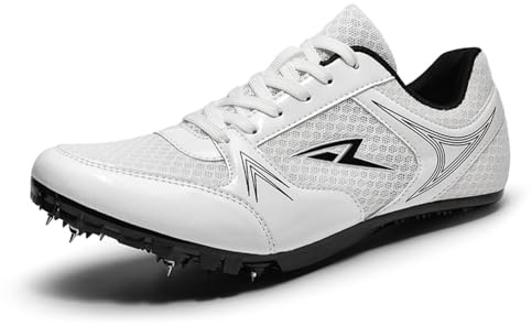 WEJIESS Chaussures d'athlétisme pour Hommes et Jeunes Chaussures de Sprint antidérapantes Chaussures d'athlétisme Unisexes Chaussures de Course Respirantes Chaussures d'entraînement
