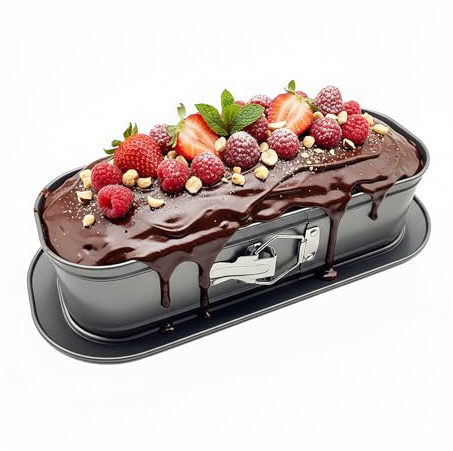 Relaxdays Springform Lådform, H x B x D: 8 x 30 x 12 cm, non-stick, läckagesäker, långsträckt bakform, kaka och bröd, grå