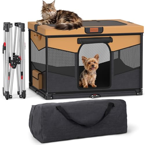 LOOBANI Foldable Dog Playpen for Small Dogs- Indoor/Outdoor Puppy Playpen with Removable Washable Fabric Enclosure, Sturdy Steel Frame & 690D Oxford Cloth,Portable Crate for Puppies & Cats,32x24x22