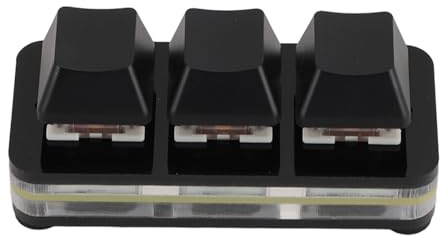 Cuifati 3-knapps Mini USB Programmerbart Makrotangentbord, Sayo-enhets Mekaniska Tangentbord med RGB-bakgrundsbelysning och Röd Switch, Typ C Kabelansluten för Kontorsarbete och Spel (Svart)